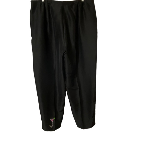 S.L.B. Embroidered Silk Cocktail Slacks Size 18 - Picture 2 of 11